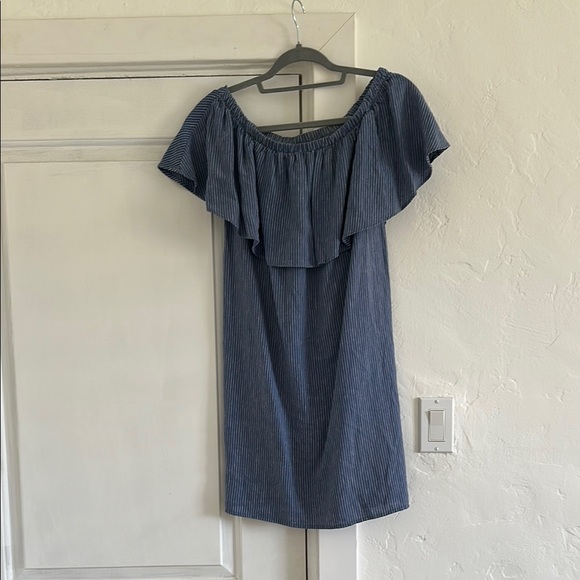 Old Navy Dresses & Skirts - Blue Pinstripe Off-Shoulder Dress